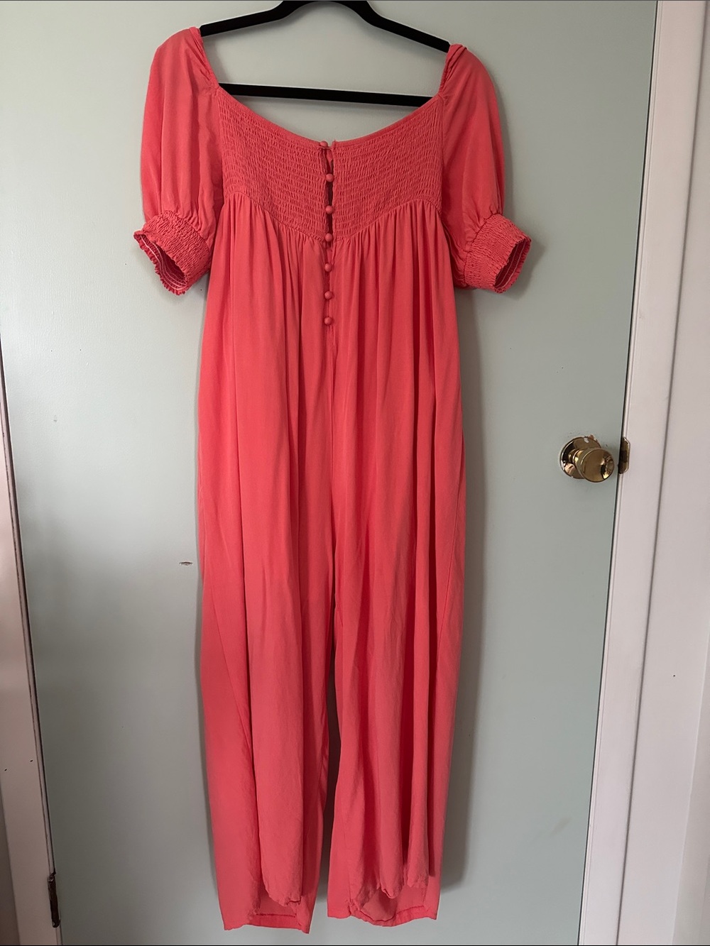 Coral Off-Shoulder Boho Jumpsuit